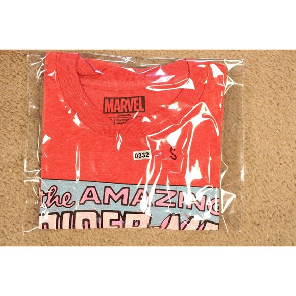 Marvel Spider-Man Vintage Comic Poster Graphic Tee T-Shirt (S) Heather Red NWOT - Picture 6 of 7
